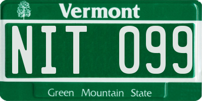 VT license plate NIT099