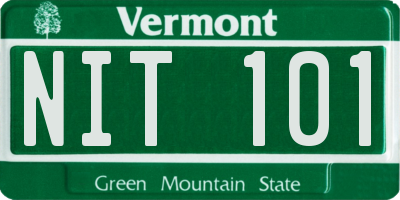 VT license plate NIT101