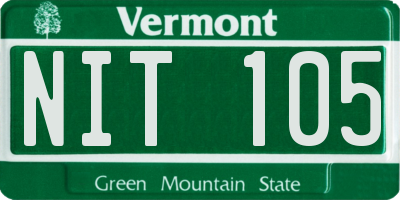 VT license plate NIT105