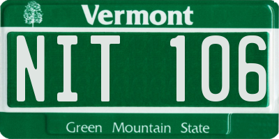 VT license plate NIT106