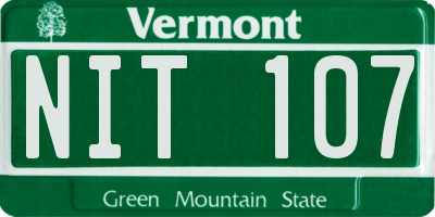 VT license plate NIT107