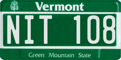 VT license plate NIT108
