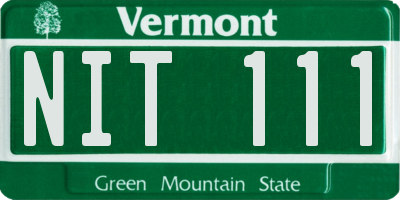 VT license plate NIT111