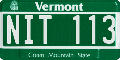 VT license plate NIT113