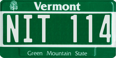 VT license plate NIT114