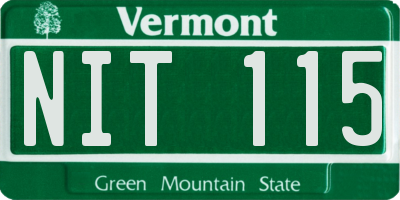 VT license plate NIT115