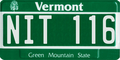 VT license plate NIT116