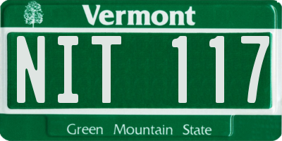 VT license plate NIT117