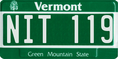 VT license plate NIT119
