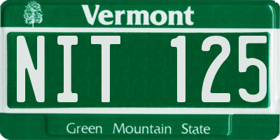 VT license plate NIT125