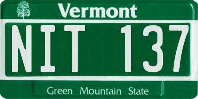 VT license plate NIT137