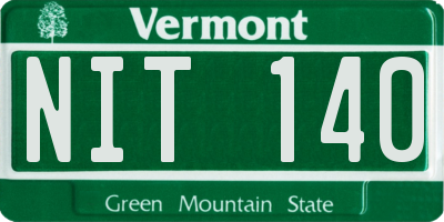 VT license plate NIT140