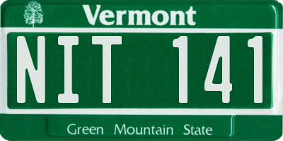 VT license plate NIT141