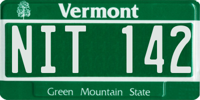 VT license plate NIT142