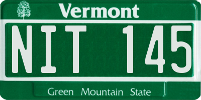 VT license plate NIT145