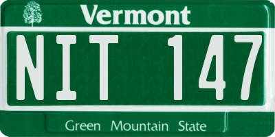 VT license plate NIT147