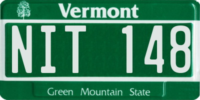 VT license plate NIT148
