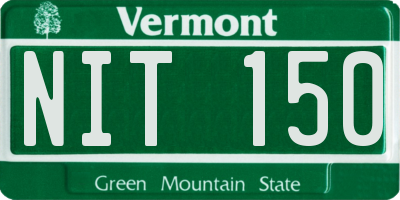 VT license plate NIT150