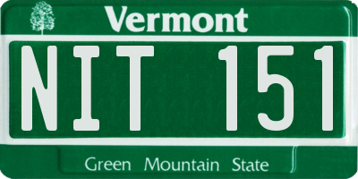 VT license plate NIT151