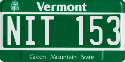 VT license plate NIT153