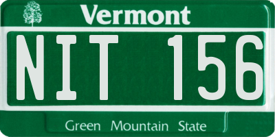 VT license plate NIT156
