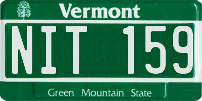 VT license plate NIT159