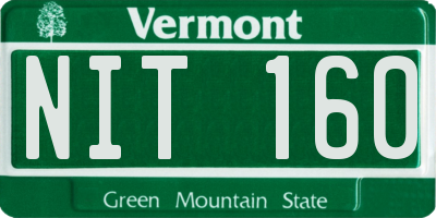 VT license plate NIT160