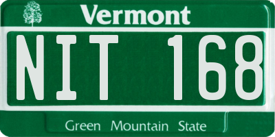 VT license plate NIT168