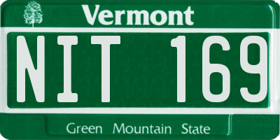 VT license plate NIT169