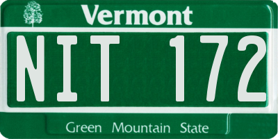 VT license plate NIT172