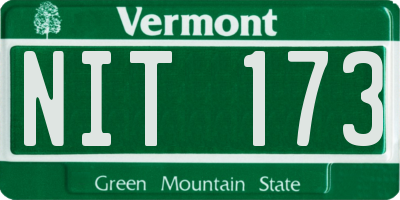 VT license plate NIT173