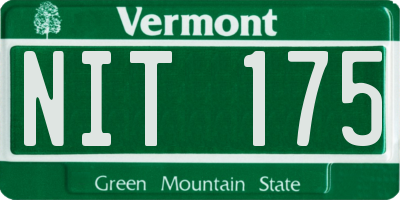 VT license plate NIT175