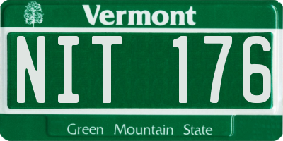 VT license plate NIT176
