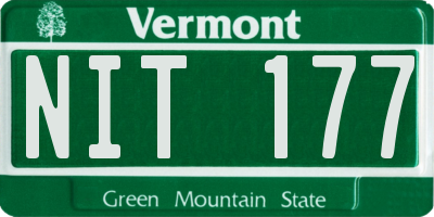 VT license plate NIT177