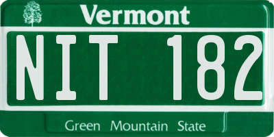 VT license plate NIT182