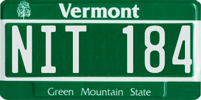 VT license plate NIT184
