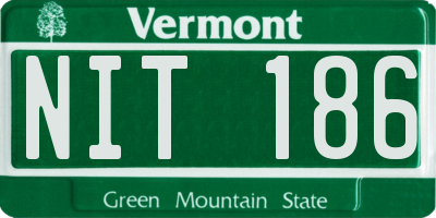 VT license plate NIT186