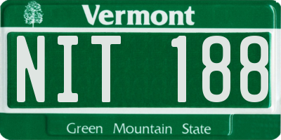 VT license plate NIT188