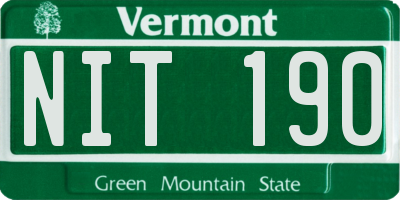 VT license plate NIT190