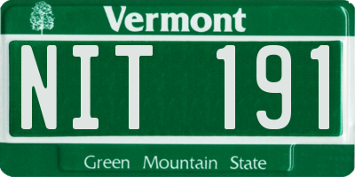 VT license plate NIT191