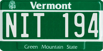 VT license plate NIT194