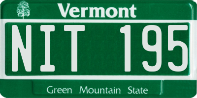 VT license plate NIT195
