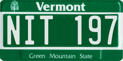 VT license plate NIT197
