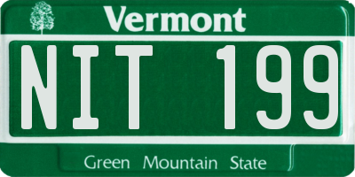VT license plate NIT199