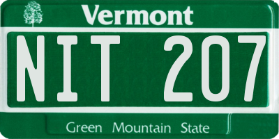VT license plate NIT207