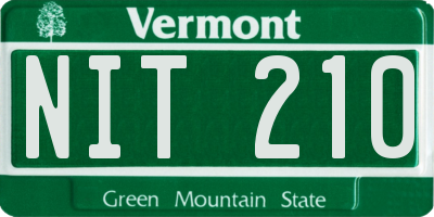 VT license plate NIT210