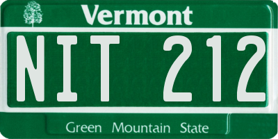 VT license plate NIT212
