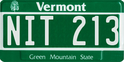 VT license plate NIT213