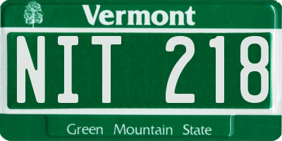 VT license plate NIT218