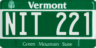 VT license plate NIT221